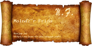 Molnár Frida névjegykártya